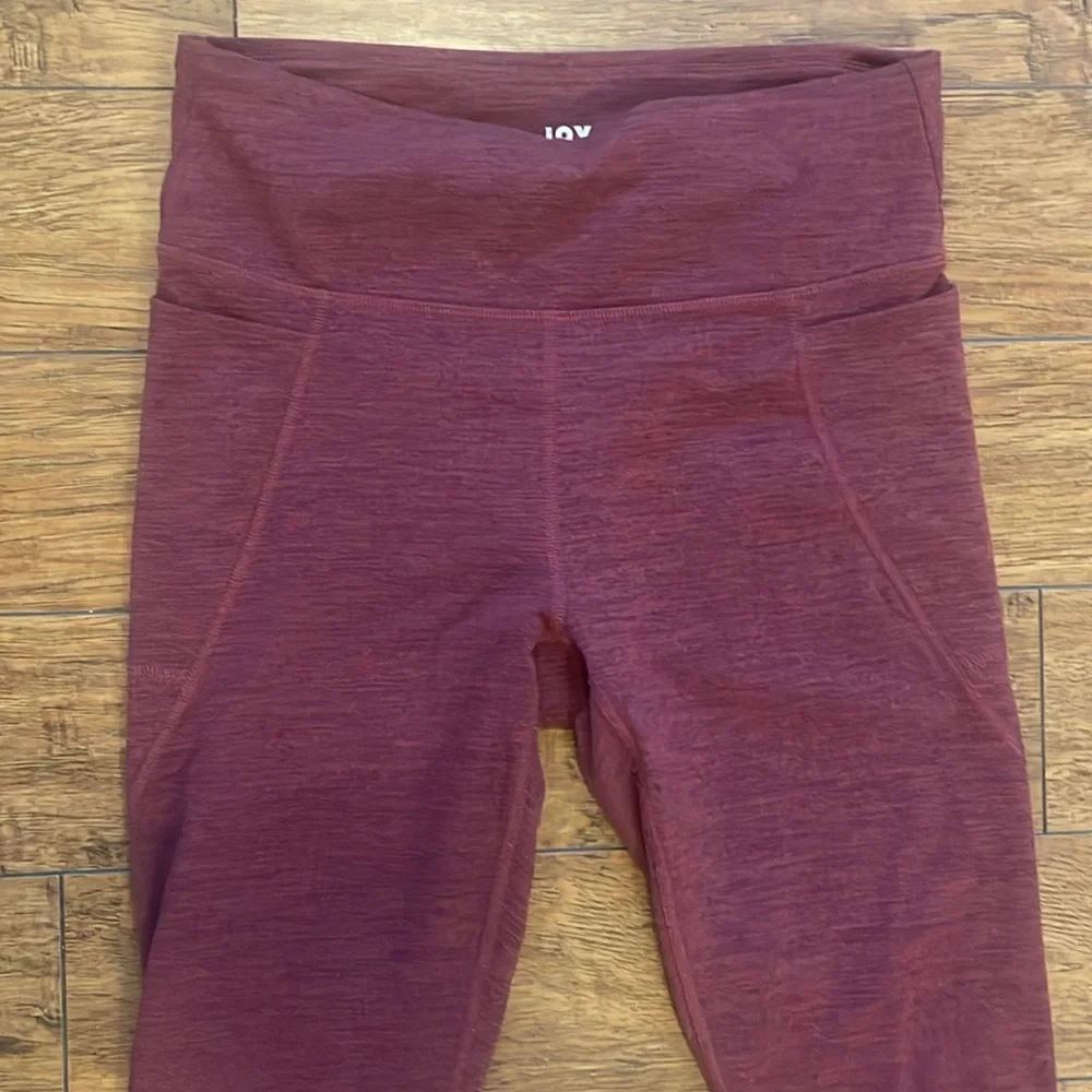 Joy Lab Women's Leggings Medium Burgundy Heather High Rise Athletic Gym Running - Picture 4 of 14